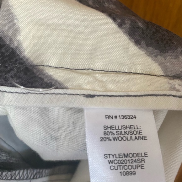 Halston Heritage Silk Slim Ankle Print Pants Lead Spec Reflec - Picture 4 of 6